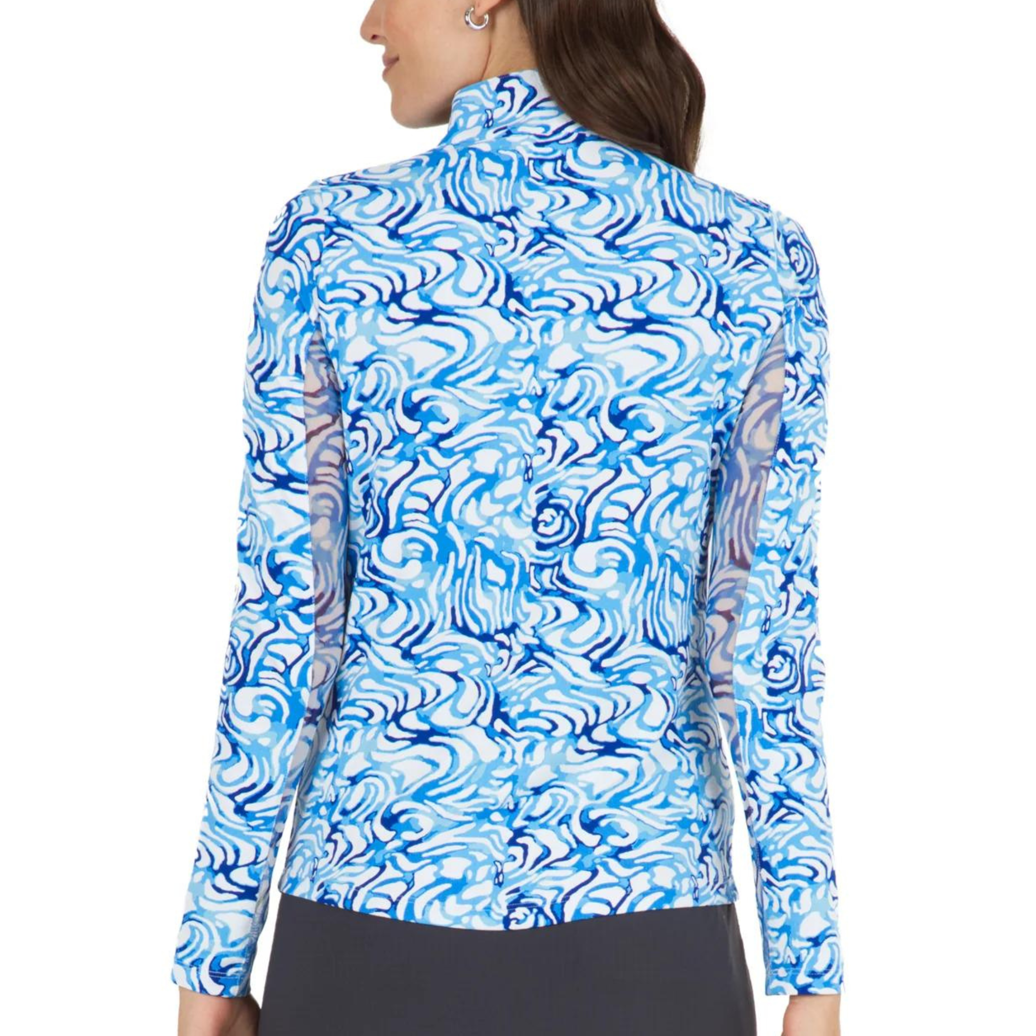 Kinsley Print Long Sleeve Mock Neck Top