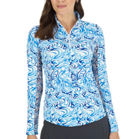 Kinsley Print Long Sleeve Mock Neck Top