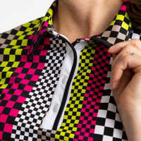 Up and In Shortsleeve Golf Top - Checks Mix (M ONLY)