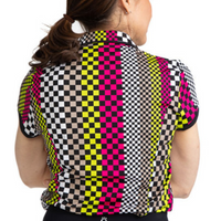 Up and In Shortsleeve Golf Top - Checks Mix (M ONLY)