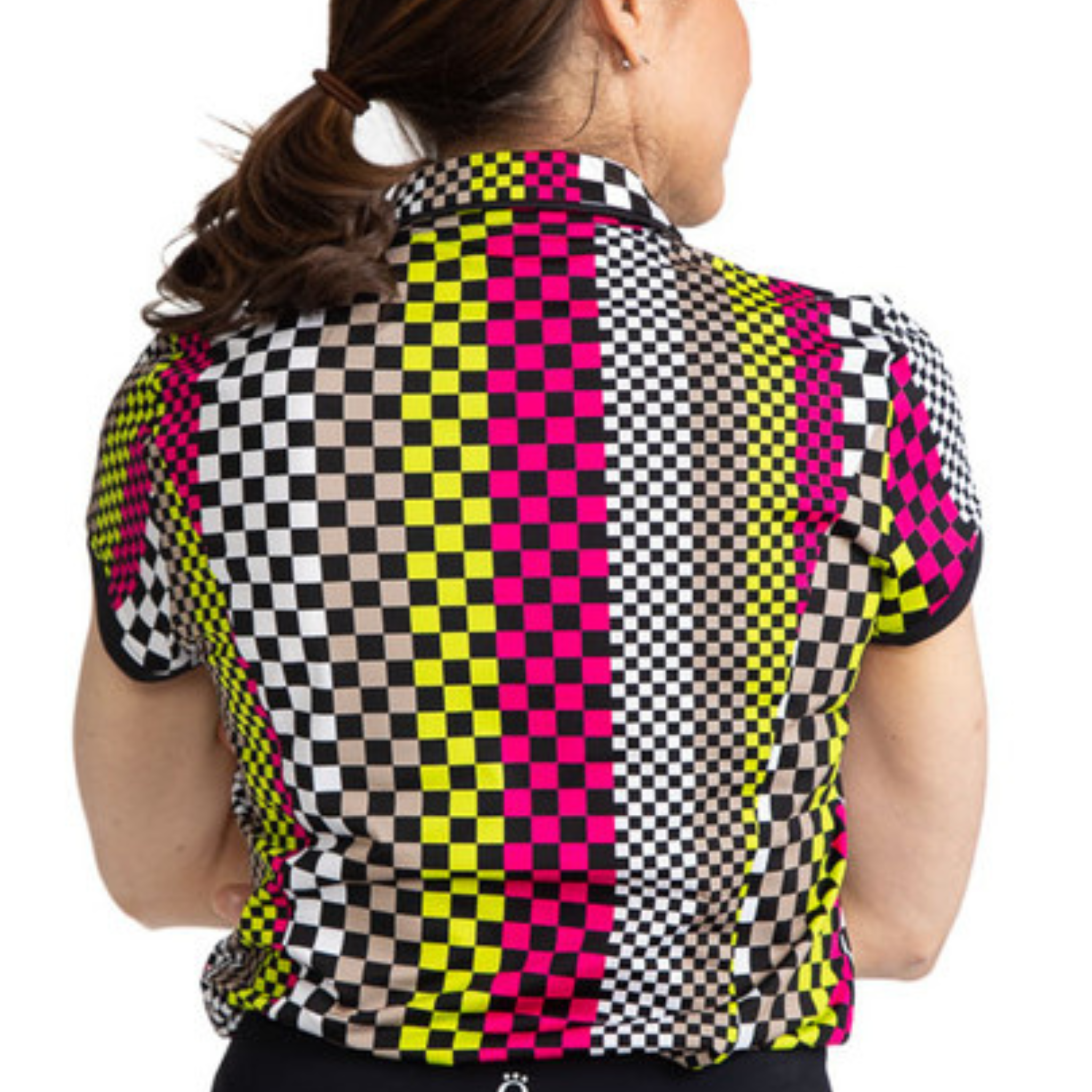 Up and In Shortsleeve Golf Top - Checks Mix (M ONLY)