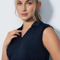 Anzio Dark Navy Sleeveless Polo Shirt - Fairway Fittings