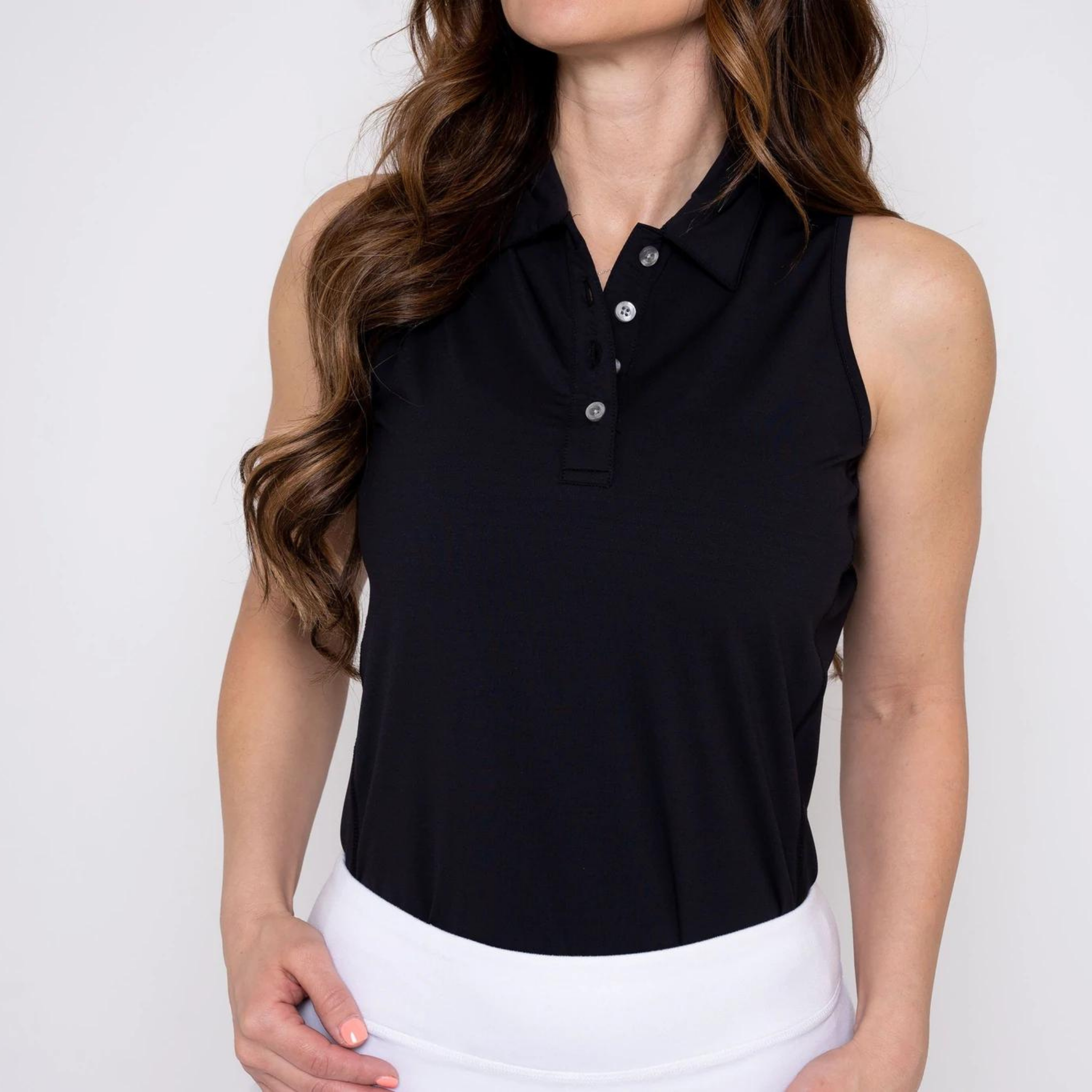 Sleeveless Golf Shirt - Black