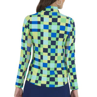 Annalise Print Long Sleeve Mock Neck Top - Fairway Fittings