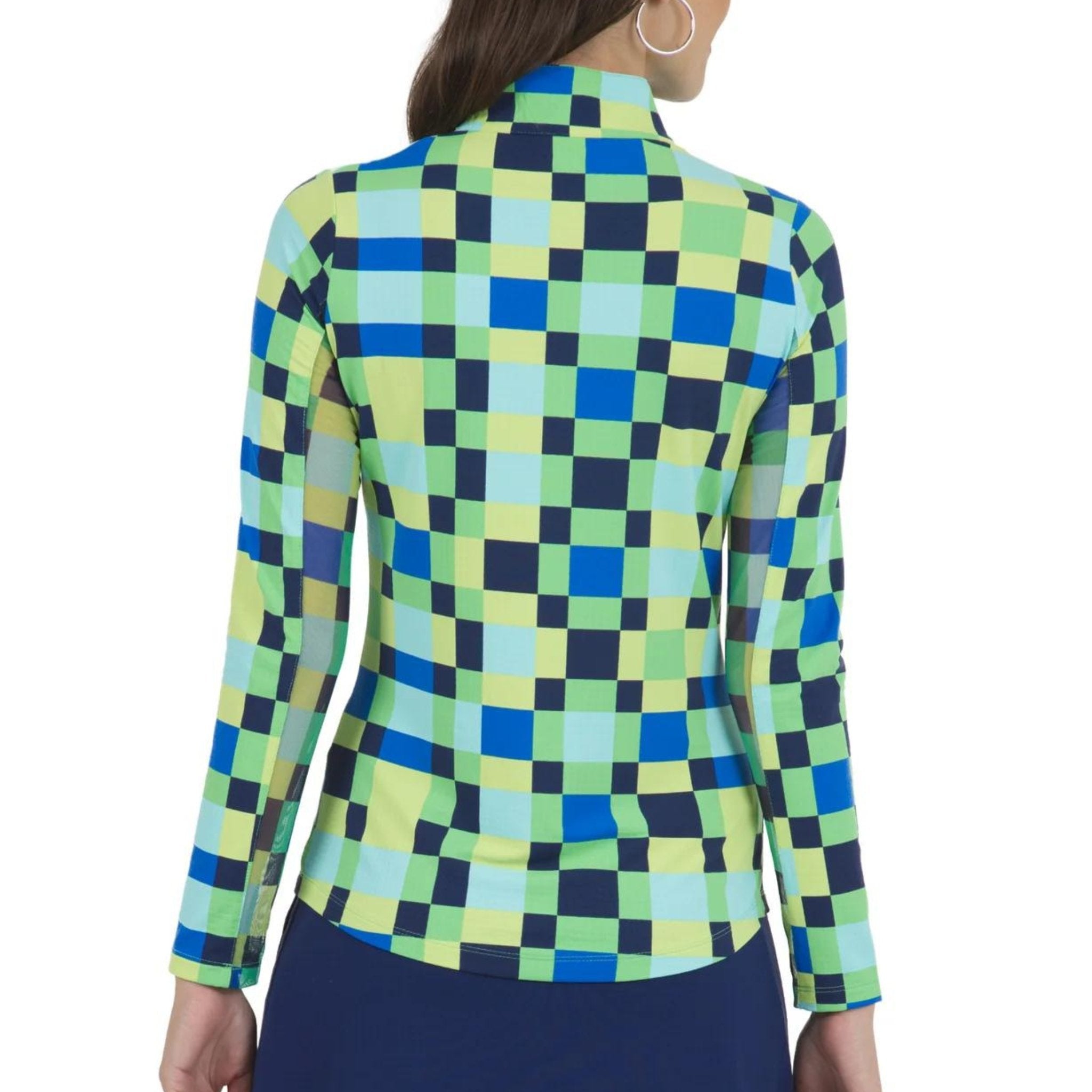 Annalise Print Long Sleeve Mock Neck Top - Fairway Fittings