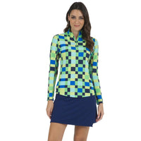 Annalise Print Long Sleeve Mock Neck Top - Fairway Fittings