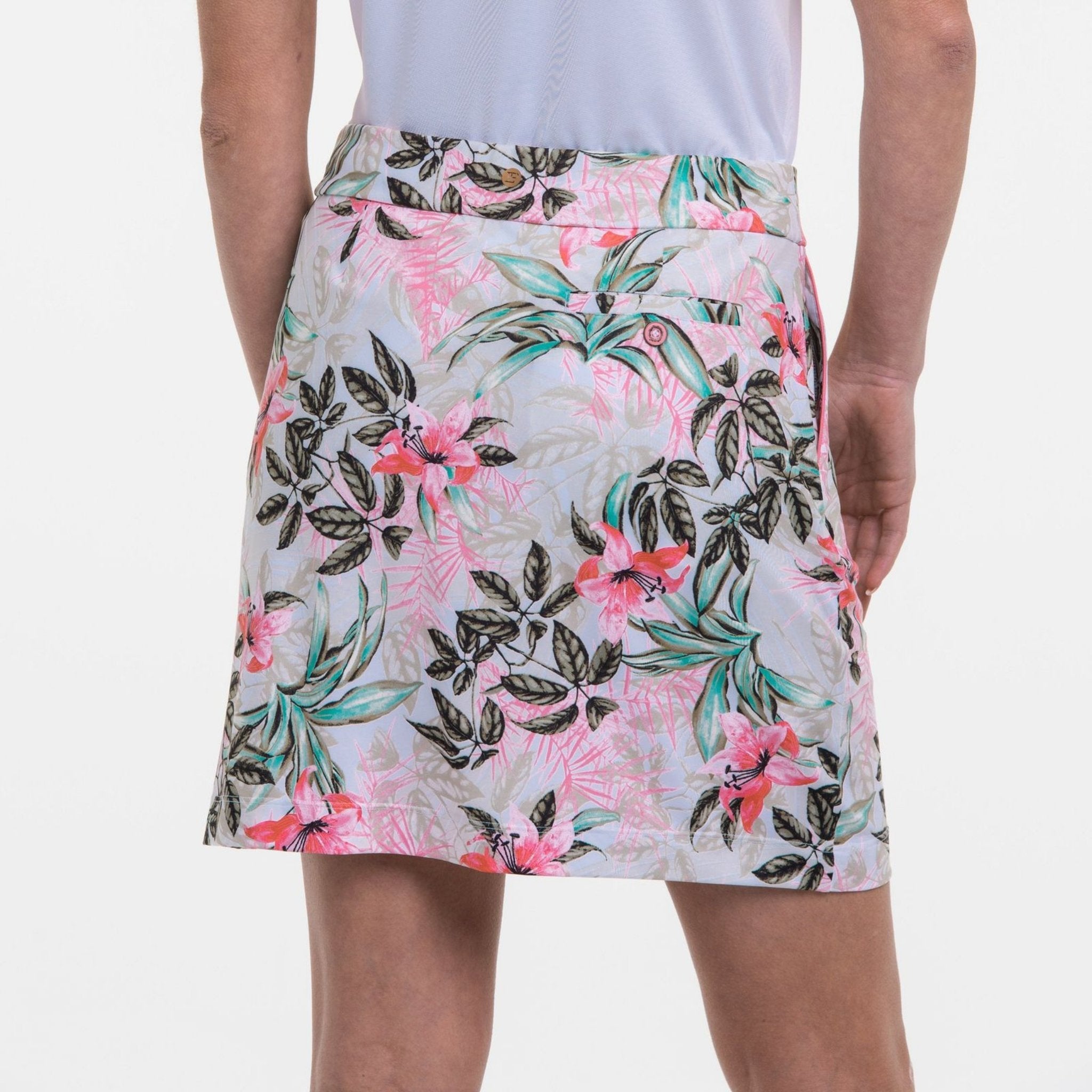 Botanical Tropical Print Skort 19" - Fairway Fittings