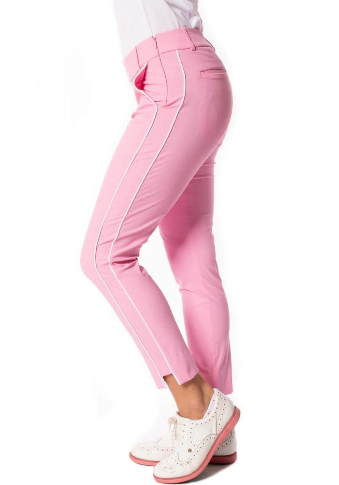 Bubble Gum Pink Pull-On Stretch Ankle Pant - Fairway Fittings