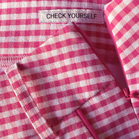 Checkered Stretch Ankle Pant - Hot Pink/White - Fairway Fittings