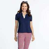 Classic and Fantastic Shortsleeve Golf Top - Navy Blue - Fairway Fittings