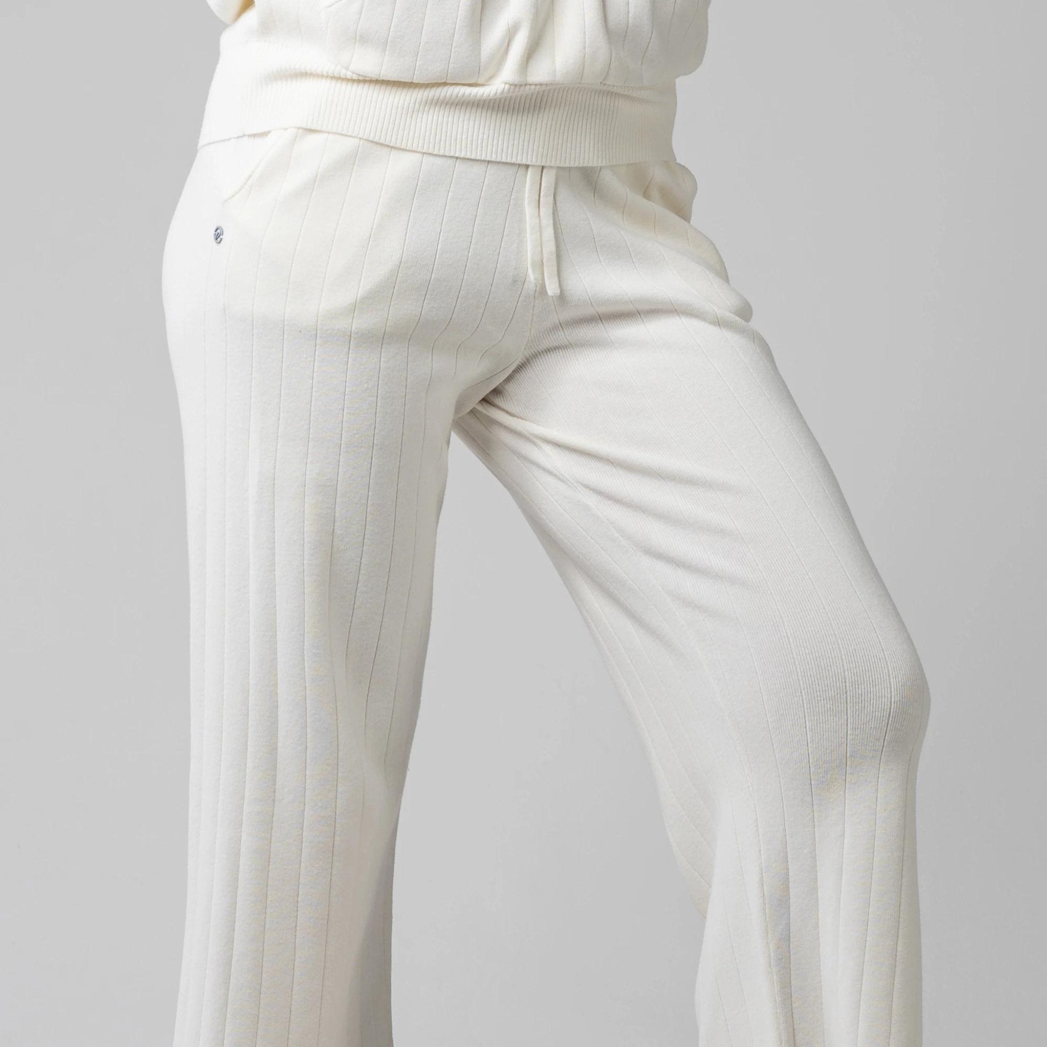 Dream Sweater Knit Pants - White Tan - Fairway Fittings