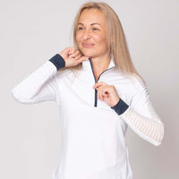 Heritage Sheer Sleeve Golf Shirt – White - Fairway Fittings