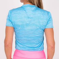 Jordan's Collarless Short Sleeve - Neon Blue Ghost Camo - Fairway Fittings