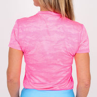 Jordan's Collarless Short Sleeve - Neon Pink Ghost Camo - Fairway Fittings