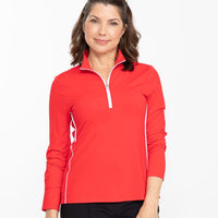 Keep it Covered Longsleeve Golf Top - Cherry Red - Fairway Fittings