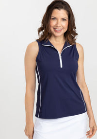Keep it Covered Sleeveless Golf Top - Navy Blue - Fairway Fittings