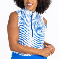 Keep it Covered Sleeveless Golf Top - Tread Lightly Azure Blue - Fairway Fittings