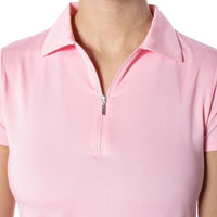 Light Pink Short Sleeve Zip Stretch Polo - Fairway Fittings