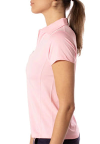 Light Pink Short Sleeve Zip Stretch Polo - Fairway Fittings