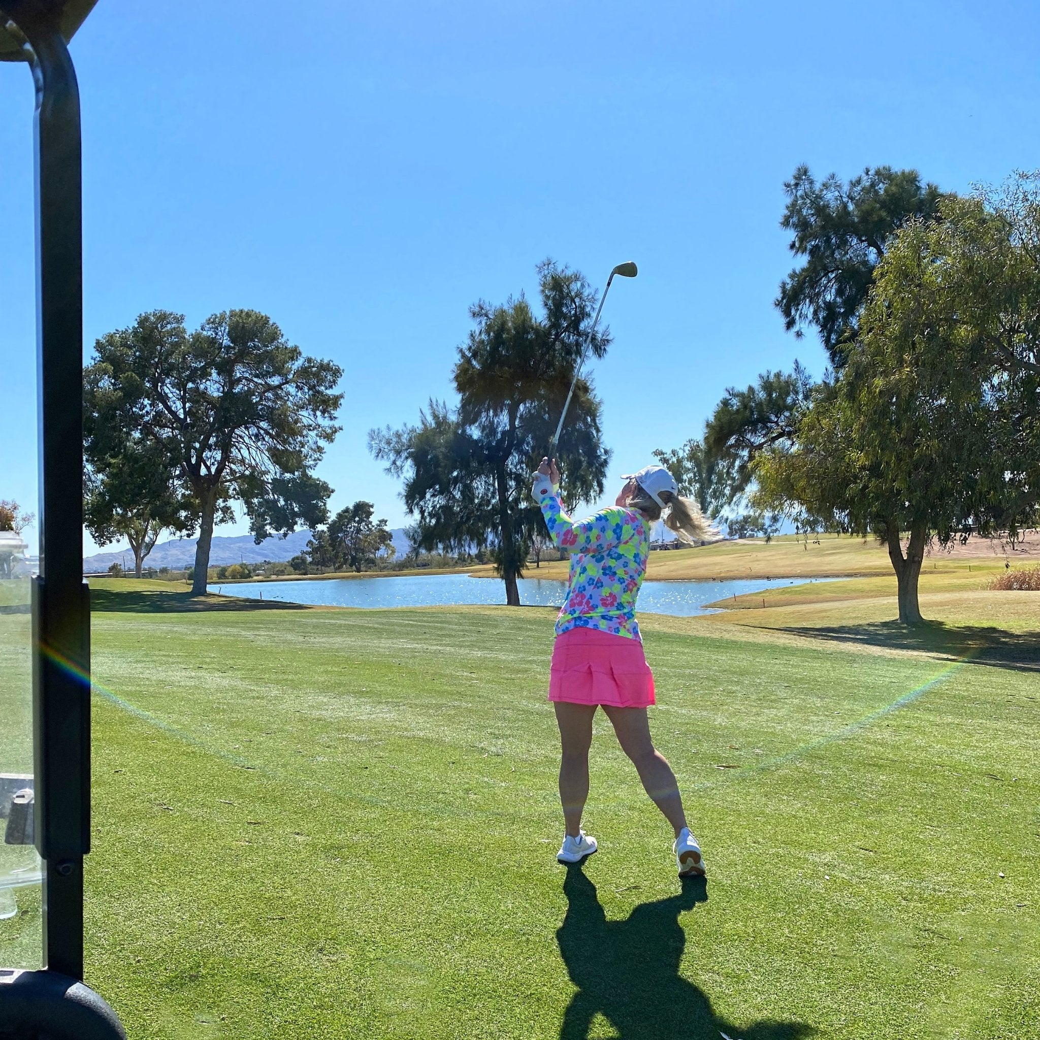 Neon Hibiscus Sun Shirt - Fairway Fittings