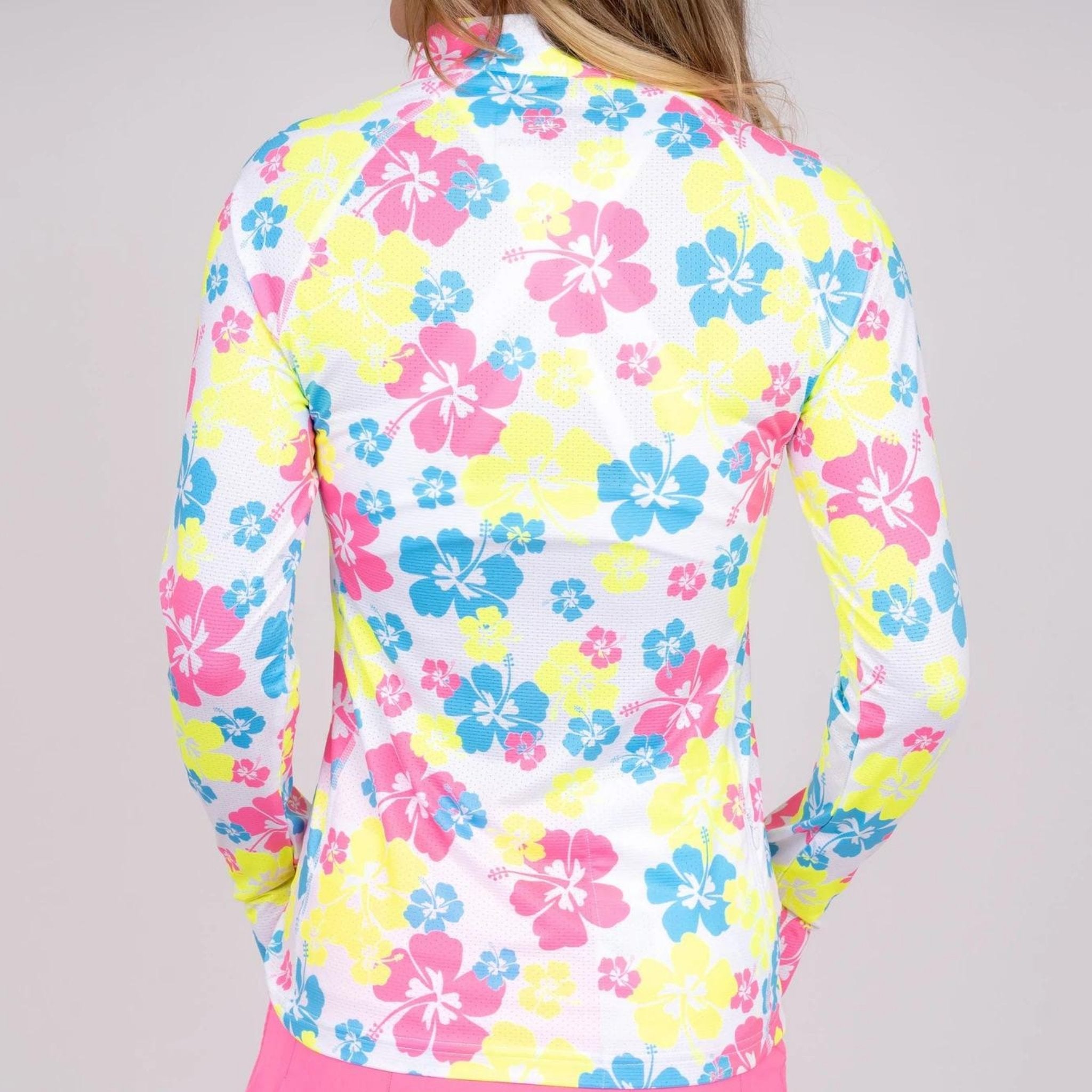 Neon Hibiscus Sun Shirt - Fairway Fittings