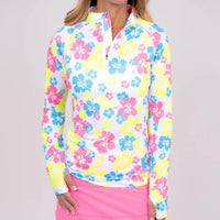 Neon Hibiscus Sun Shirt - Fairway Fittings