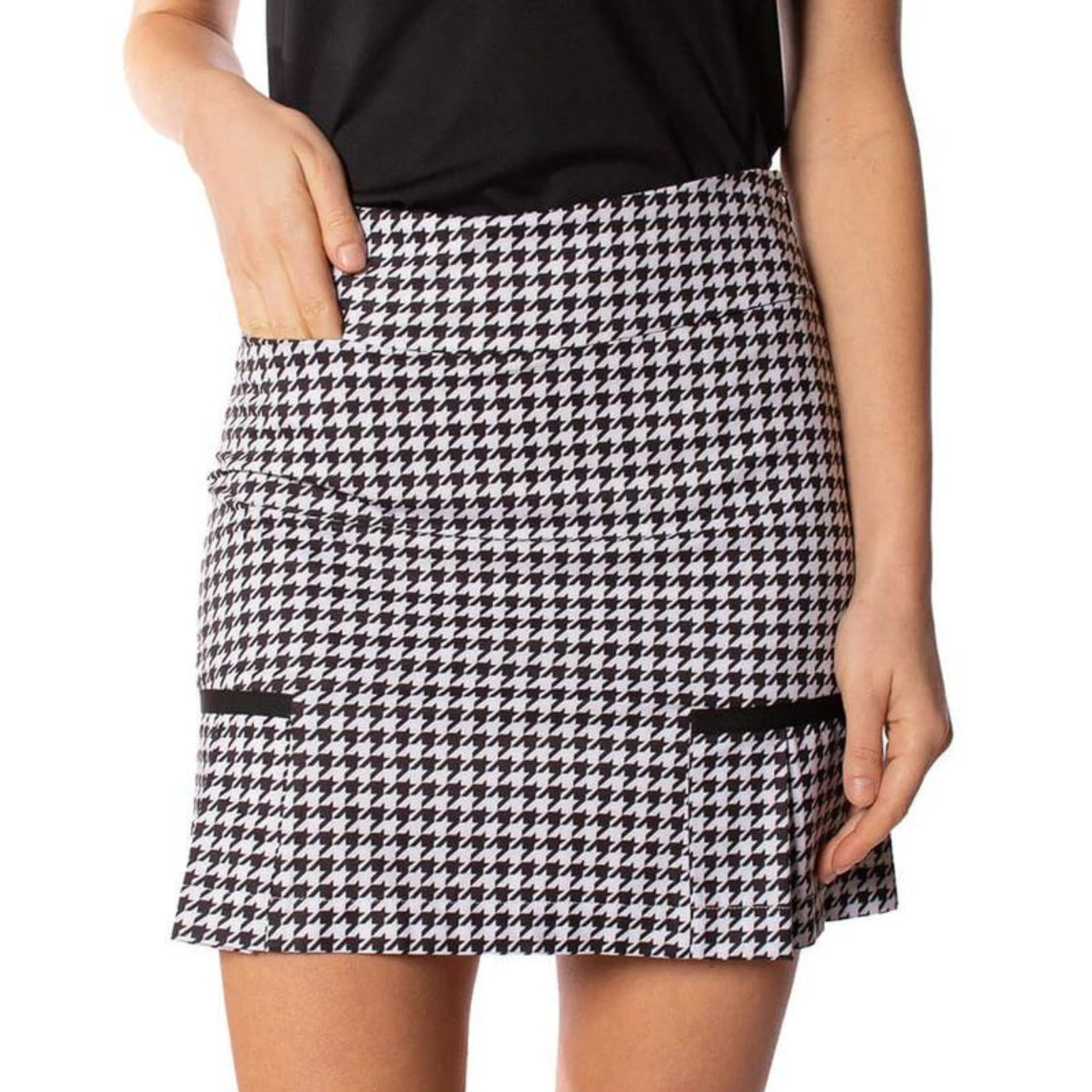 Performance Side Pleat Skort 18" | Houndstooth - Fairway Fittings