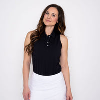 Sleeveless Golf Shirt - Black - Fairway Fittings