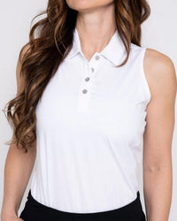 Sleeveless Golf Shirt - White - Fairway Fittings