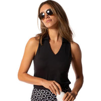 Sleeveless Lisa Sport Polo - Black - Fairway Fittings
