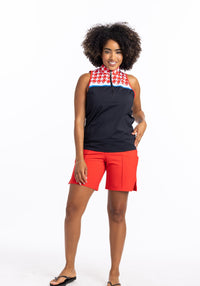 Smolder Shoulder Sleeveless Golf Top -Black - Fairway Fittings