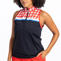 Smolder Shoulder Sleeveless Golf Top -Black - Fairway Fittings