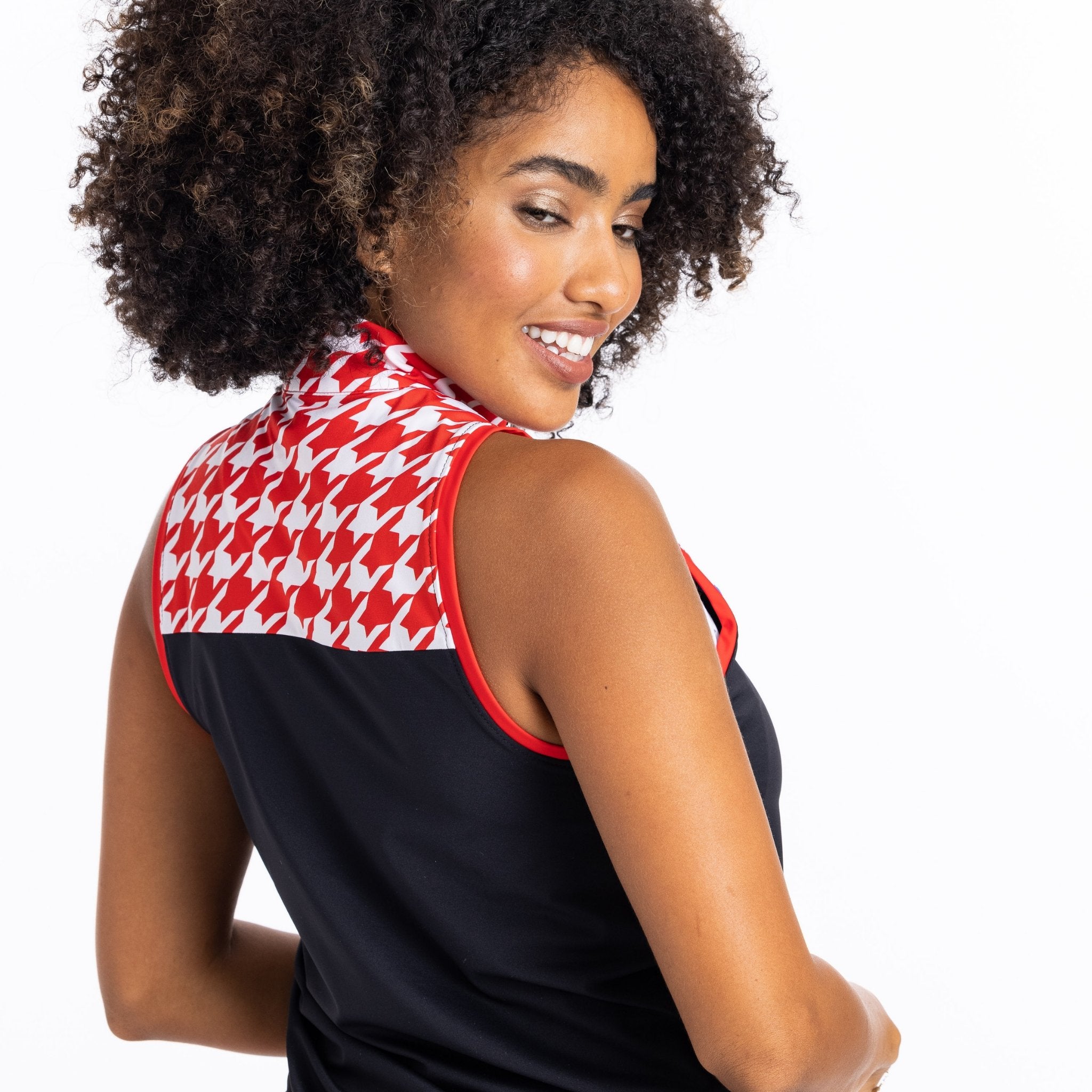 Smolder Shoulder Sleeveless Golf Top -Black - Fairway Fittings