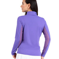 Solid Long Sleeve Mock Neck Top - Plum - Fairway Fittings