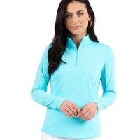 Solid Long Sleeve Mock Neck Top - Seafoam - Fairway Fittings