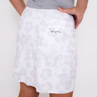 TJ Fairway Skirt 2.0 - White Ghost Hibiscus (Longer length) - Fairway Fittings