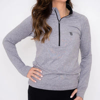 Tour Pullover - Heather Silver/Black - Fairway Fittings