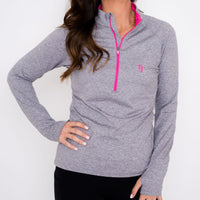 Tour Pullover - Heather Silver/Pink - Fairway Fittings