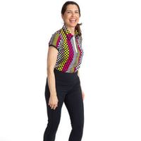 Up and In Shortsleeve Golf Top - Checks Mix - Fairway Fittings