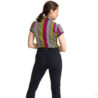 Up and In Shortsleeve Golf Top - Checks Mix - Fairway Fittings