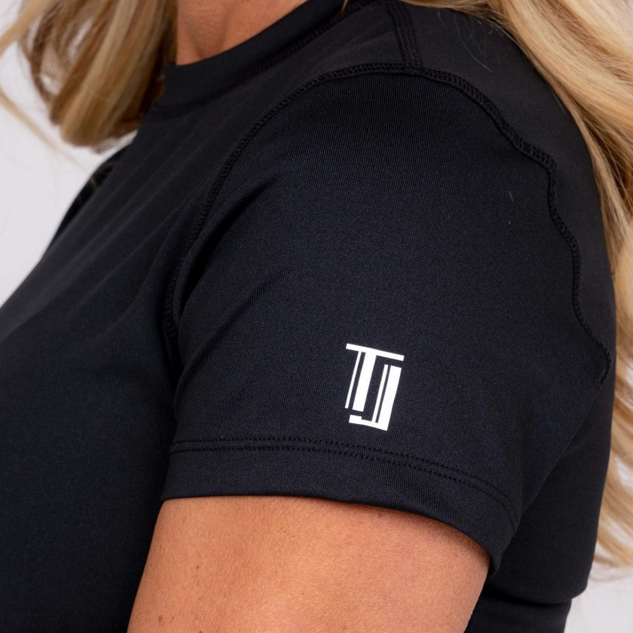Women's Collarless Athletic Top - Black - Fairway Fittings