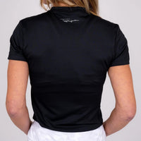 Women's Collarless Athletic Top - Black - Fairway Fittings