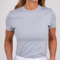 Women's Collarless Athletic Top - Grey - Fairway Fittings