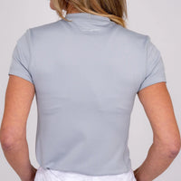 Women's Collarless Athletic Top - Grey - Fairway Fittings