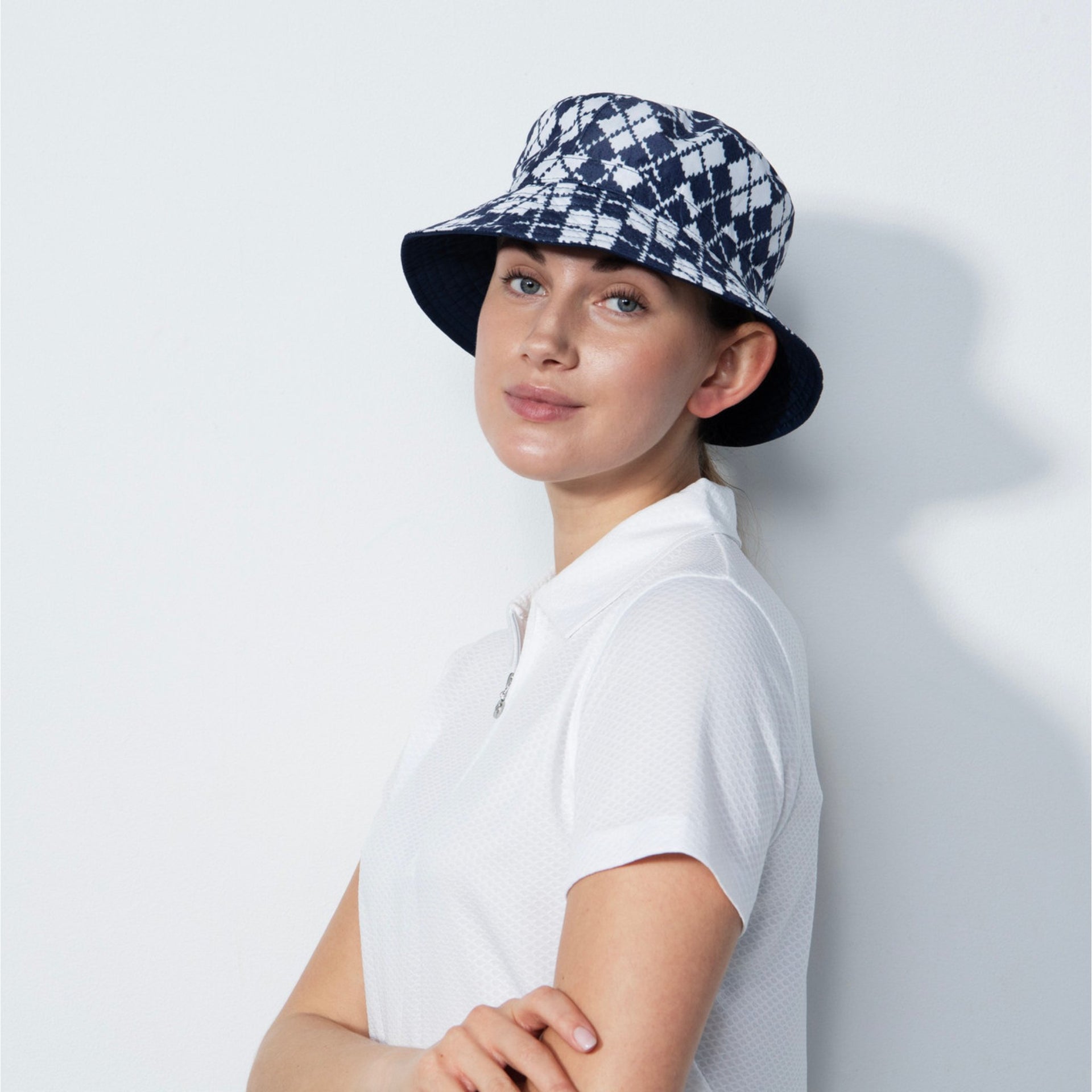 Abruzzo Dark Navy Print Reversible Hat