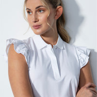 Albi White Frill Sleeveless Top - Fairway Fittings