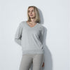 Bolzano Pearl Gray V-Neck Knit Sweater - Fairway Fittings