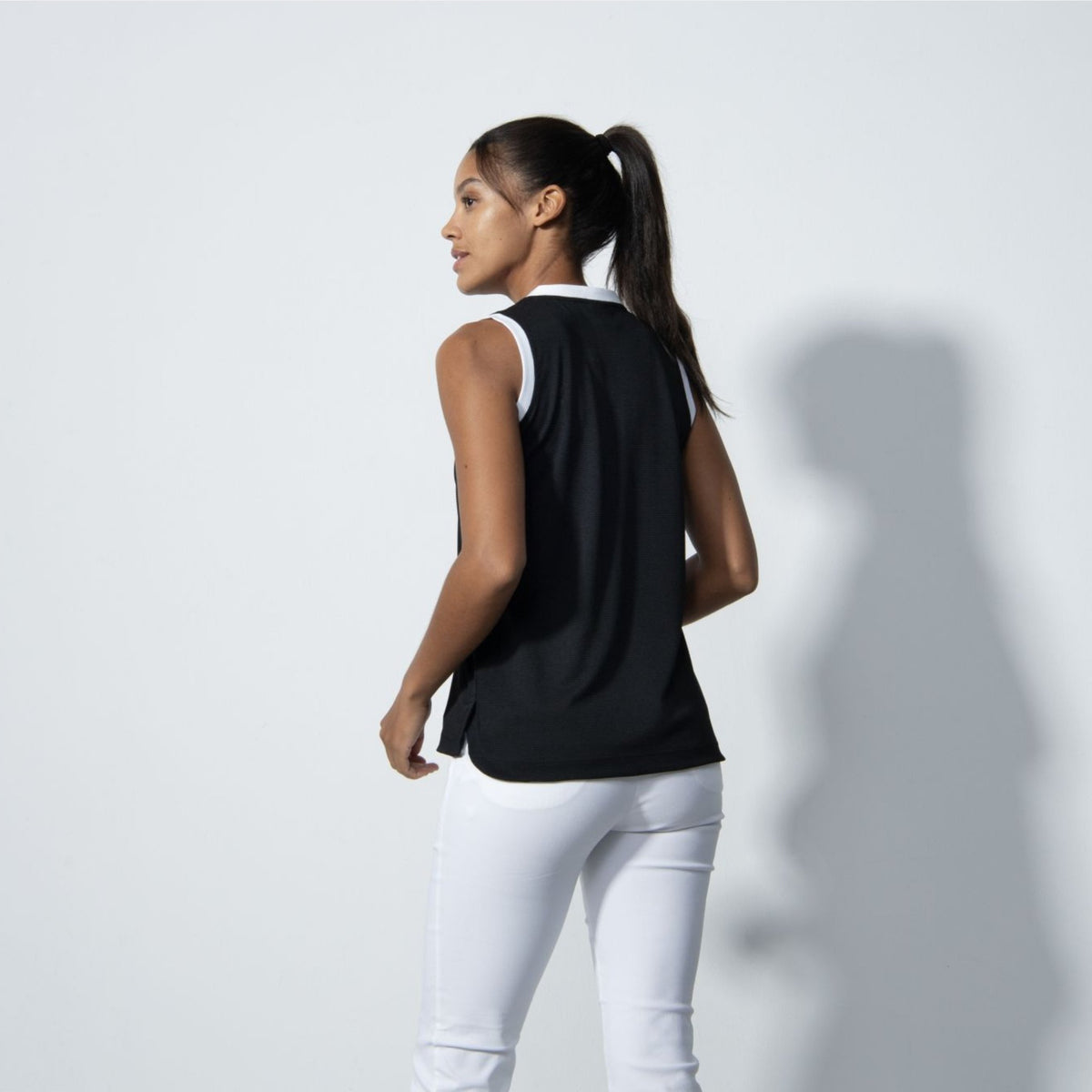Massy Black Sleeveless Polo Shirt - Fairway Fittings