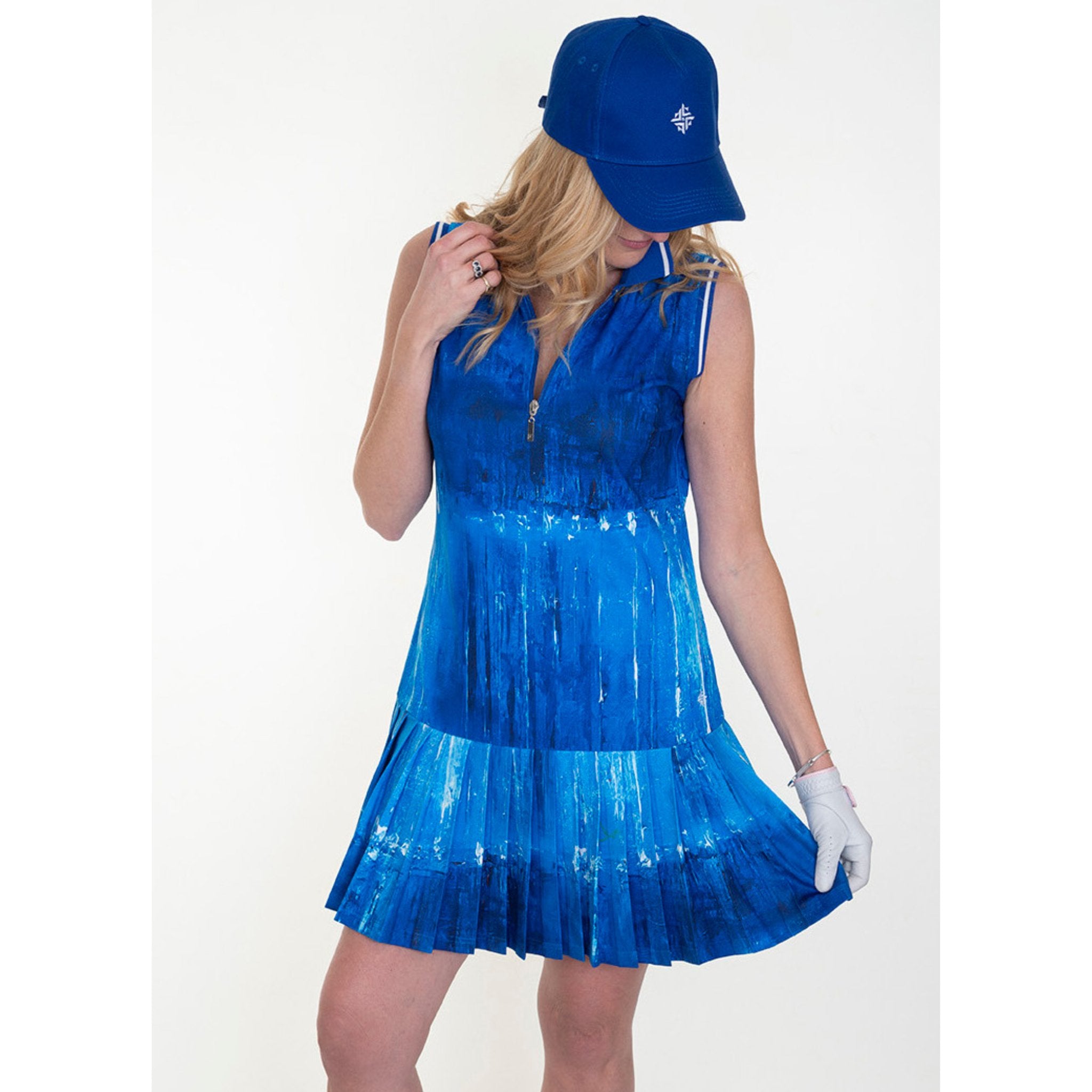 Blue Lagoon Pleated Golf Dress - FAMARA | Fairway Fittings Blue Lagoon Pleated Golf Dress - FAMARA | Fairway Fittings