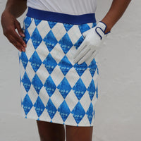 Pull On Golf Skirt Harlequin - Blue Lagoon - Fairway Fittings